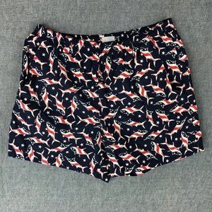 Columbia PFG Swim Shorts L Large Lined Outdoor Beach Red White Blue Fish Men's